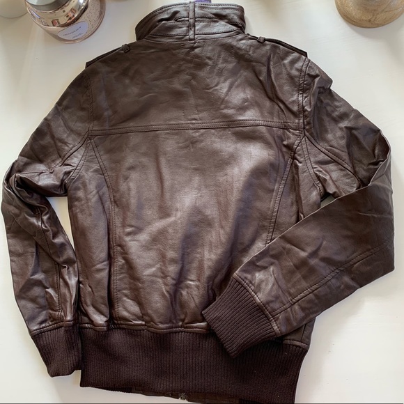 Chocolate Dark Brown Leather Jacket / Coat - Picture 6 of 8